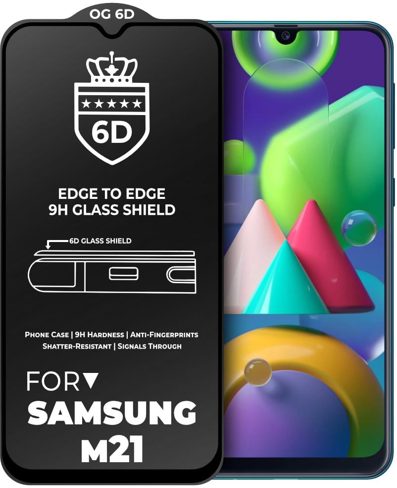 Защитное стекло 6D OG Crown для Samsung Galaxy M21 M215 Black (19026)