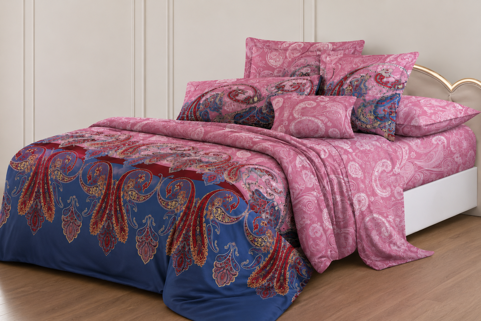 Комплект постільної білизни Paisley Pink євро 240х220 см полісатин (KP-SP135-PP/Е)