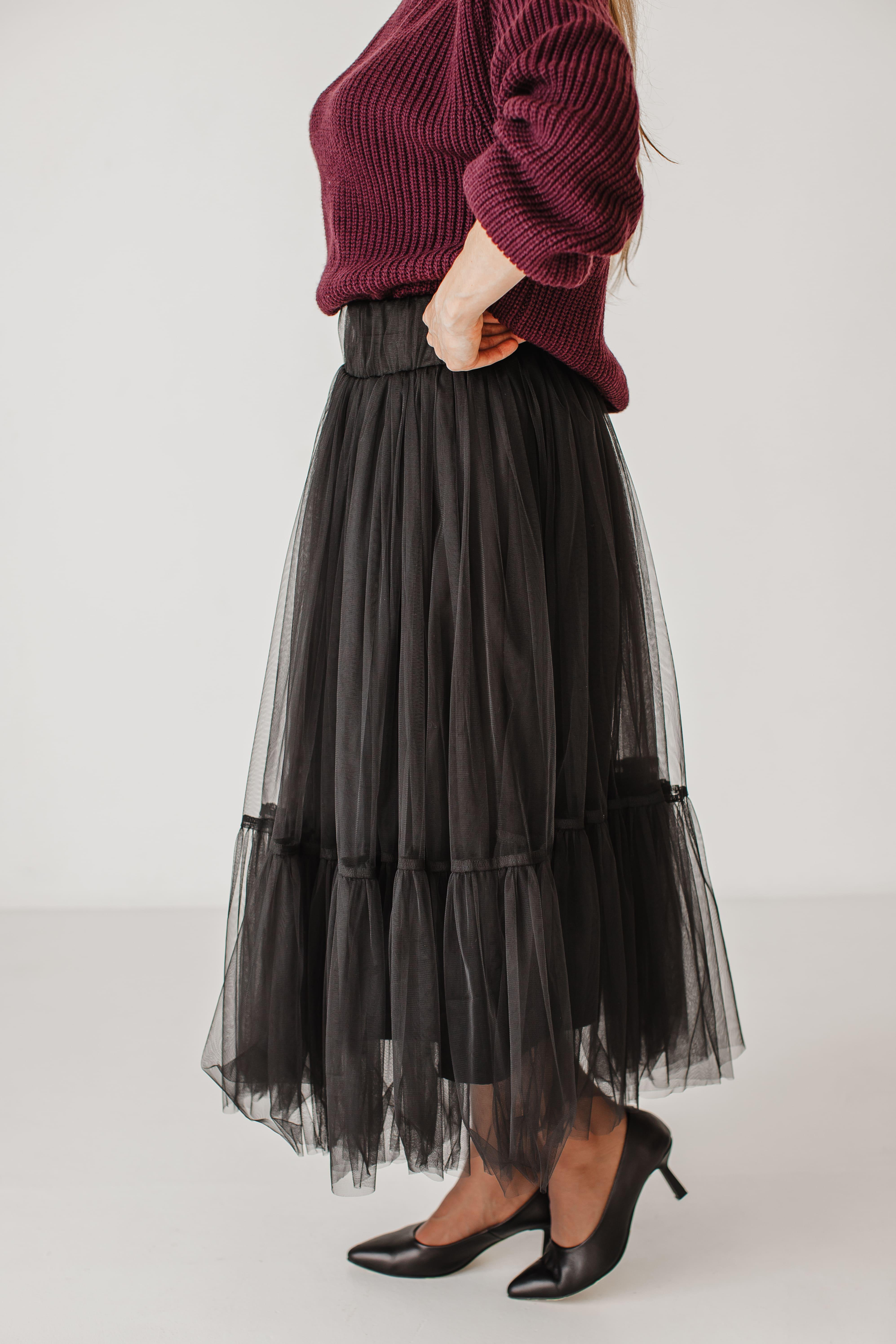 Спідниця жіноча VSlatinina фатинова L Чорний (01234567843) - фото 4 Спідниця жіноча VSlatinina фатинова L Чорний (01234567843) - фото 4