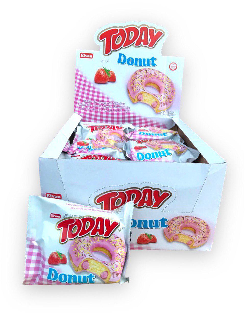 Пончик донат в глазури Today Donut Клубника 24 шт. (00000006417)