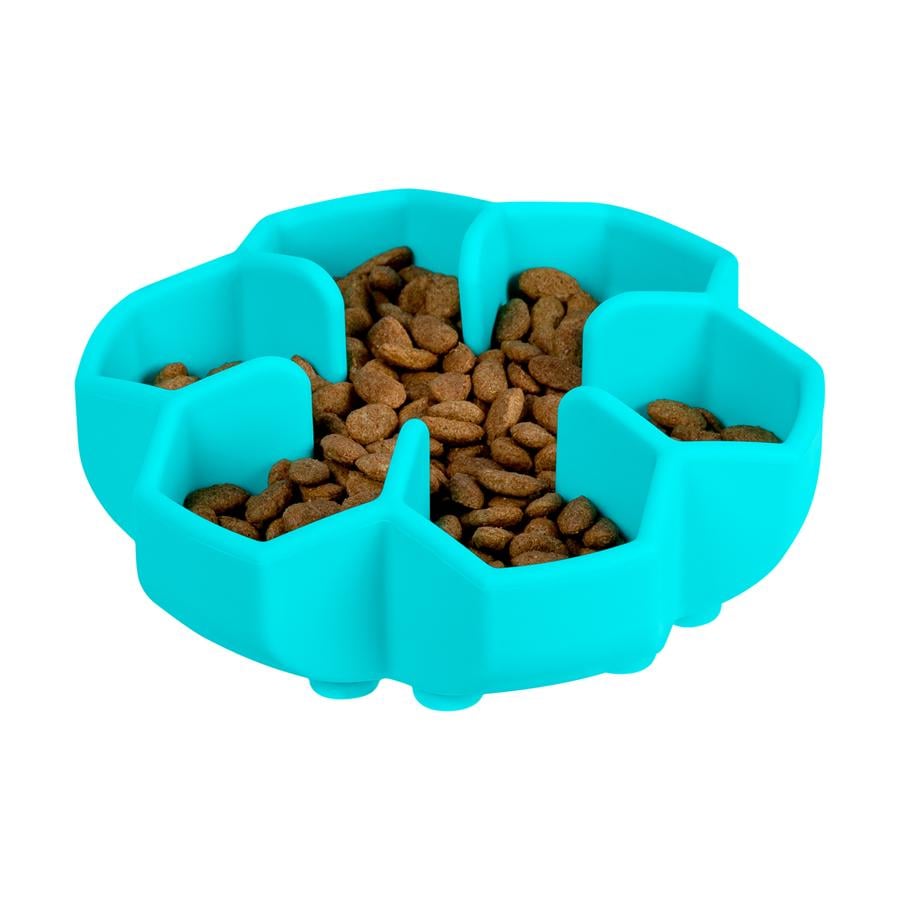 Миска силиконовая Waudog для медленного кормления кошек собак 750 мл Blue (23542) - фото 4