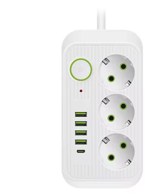 Сетевой фильтр Fuan F09U 4 USB 3AC 16A Белый (28062021)