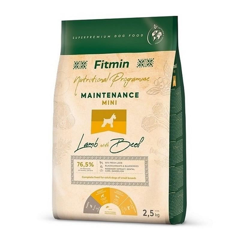 Корм полнорационный для взрослых собак мелких пород Fitmin dog mini maintenance lamb & beef 2,5 кг (A-008789)
