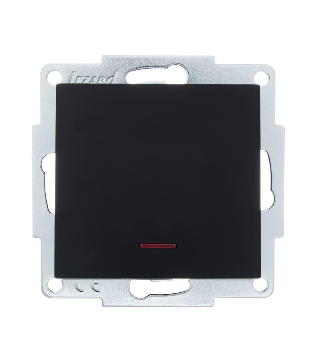 Выключатель одноклавишный с подсветкой Lezard Vesna Черный (00000023095)