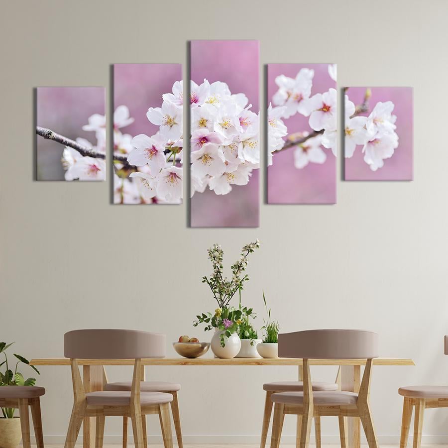 Картина на холсте Белое цветение вишни 187x94 см (795-52)