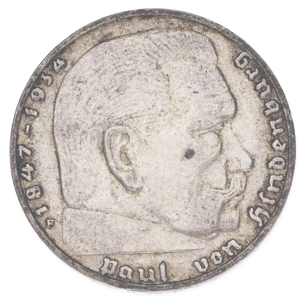 Коллекционная монета Германия 2 марки 1937 серебро F-VF F KM#93 (М17071)