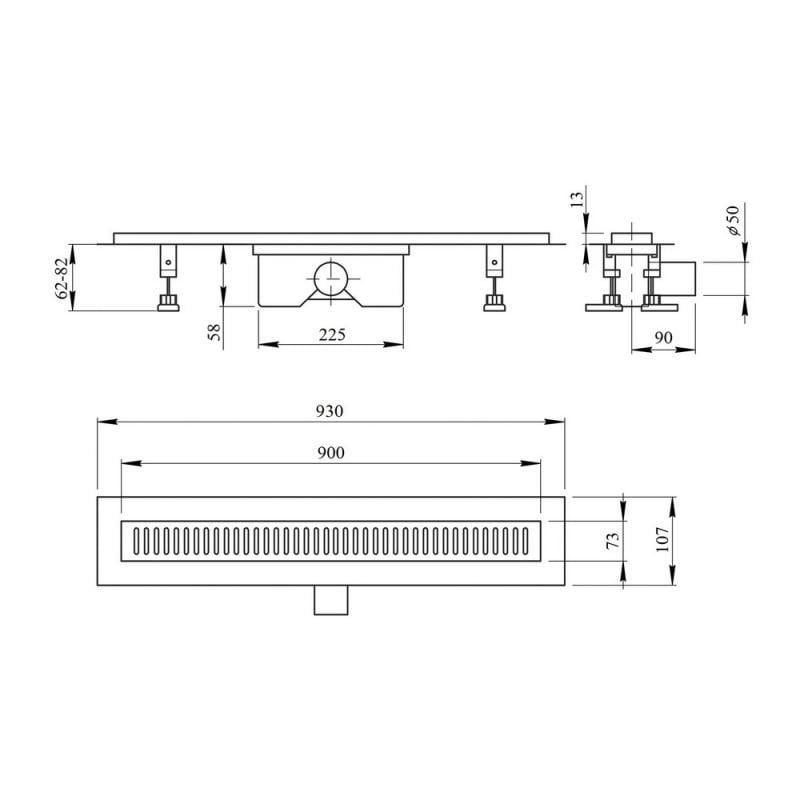 Линейный трап Q-tap ​​Dry FB304-900 с сухим затвором 900 мм - фото 2