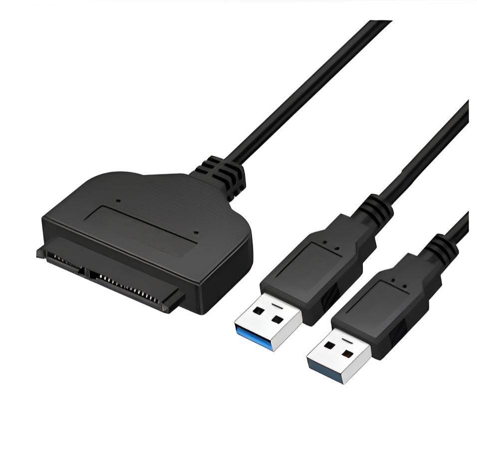 Кабель-переходник XON E-Tech MemoryCable 2xUSB 3.0 to SATA 6 Гбит/c 2,5" HDD/SSD дисков Черный (XCA1A23SA1PB 6532) - фото 1