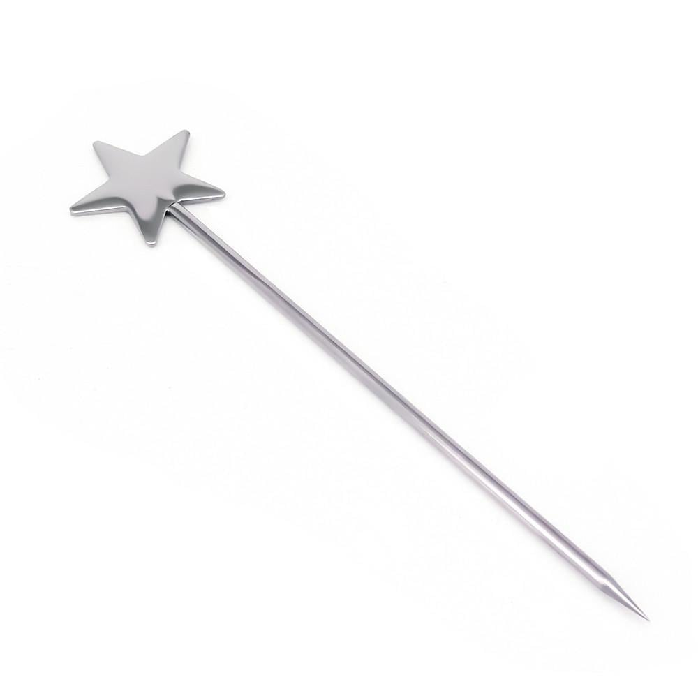 Шпажка металлическая Bar House для канапе и коктейля звездочка Серебристый