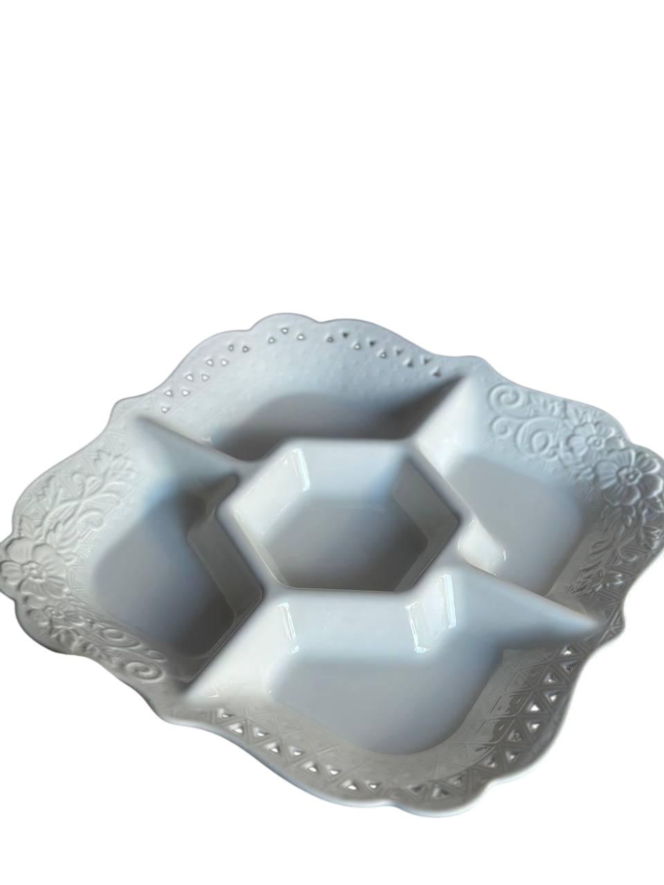 Менажниця TS Kitchen керамічна 32 см 5 секцій Білий (24628203)