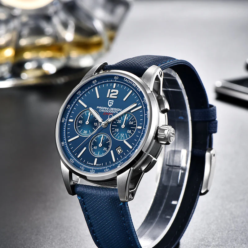 Годинник чоловічий водонепроникний Pagani Design YS008 з хронографом Silver/Blue (22816086) - фото 4 Годинник чоловічий водонепроникний Pagani Design YS008 з хронографом Silver/Blue (22816086) - фото 4