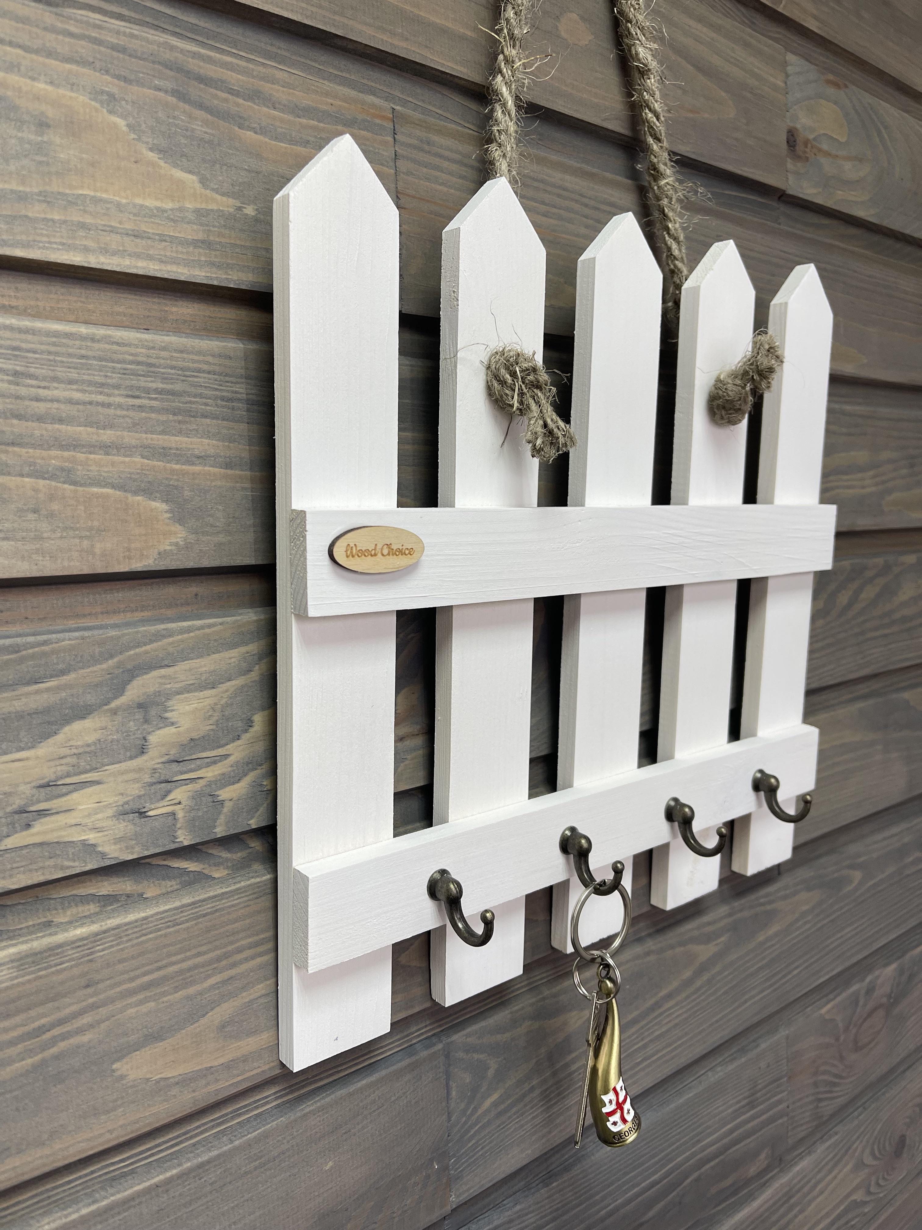 Ключница настенная из дерева 30х30 Белый (72) - фото 3 Ключница настенная из дерева 30х30 Белый (72) - фото 3