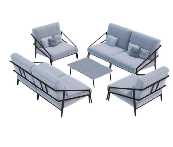 Комплект уличной мебели мягкой Loft с металлическим каркасом (KS-1012-NM)