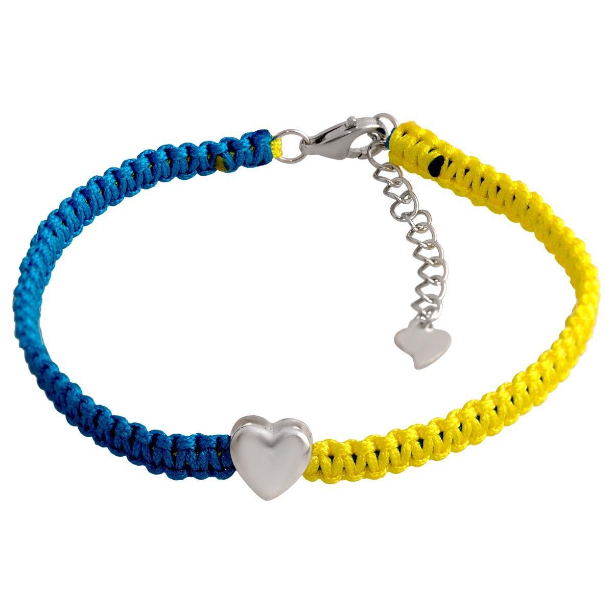 Браслет в национальных цветах с подвеской-сердцем