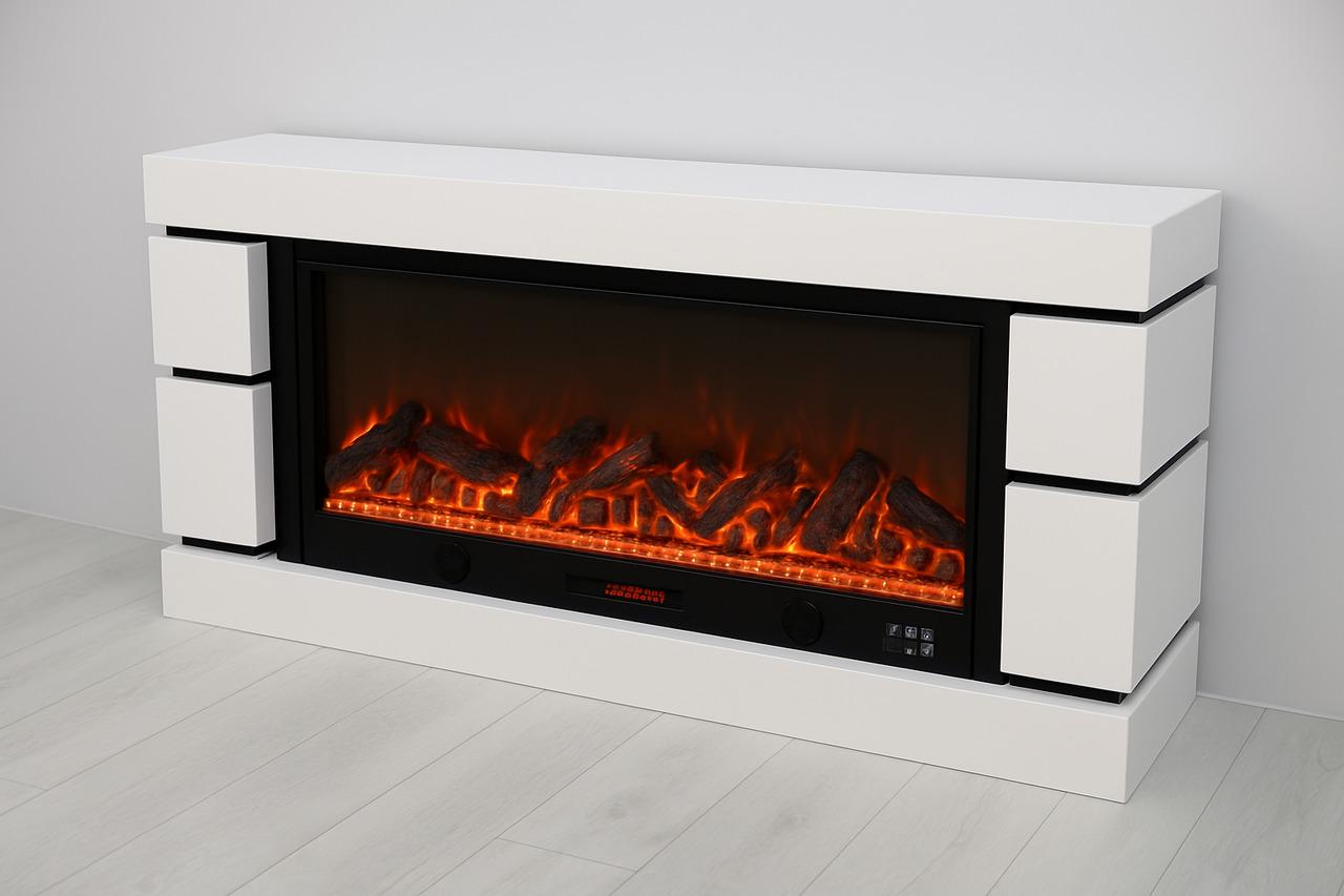 Електричний камін Logos Long 158 1500 Вт Bluetooth звук потріскування дров White (10080142) - фото 4