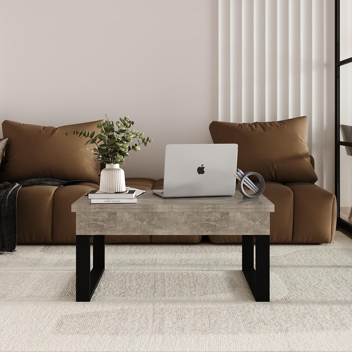 Журнальный стол-трансформер S-Fly 880x466x600 мм Ателье светлый (TB33040000030) - фото 3