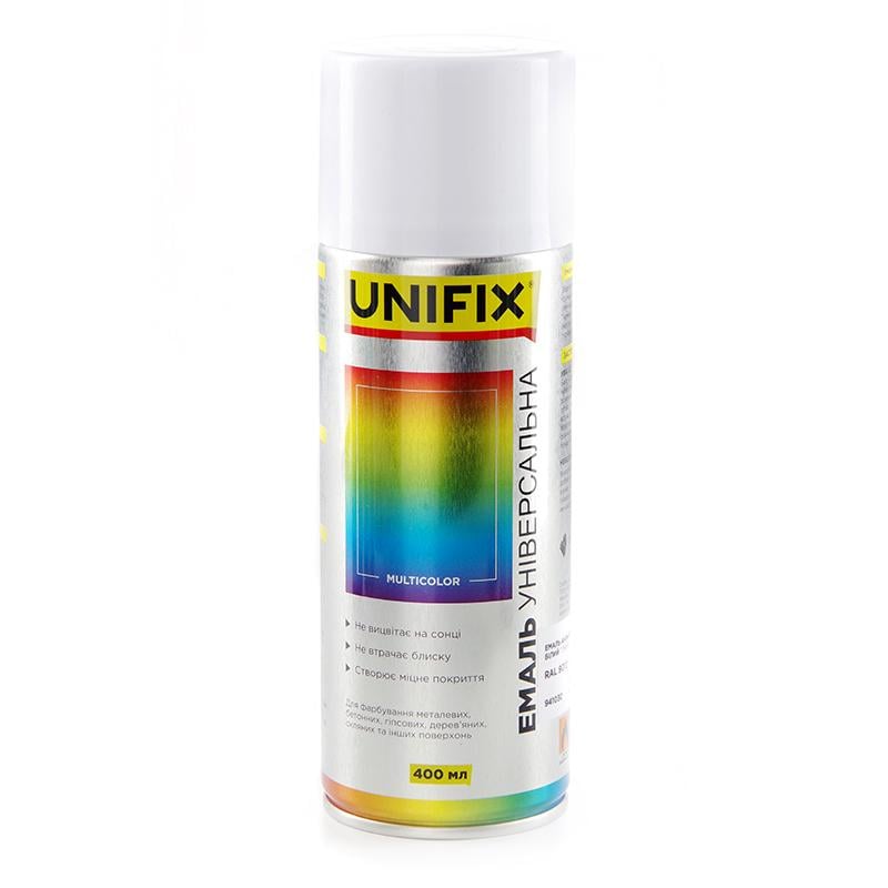 Эмаль акриловая Unifix универсальная 400 мл RAL 9010 Белый глянец (941030)