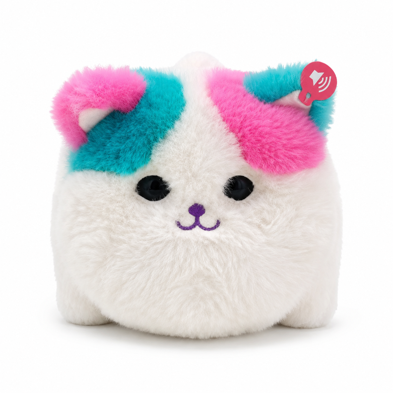 Интерактивный котик Пушистик Fluff Pets 28 см с розовыми и бирюзовыми ушками мяукает (2724176791)