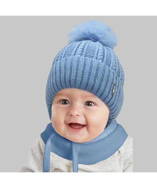 Комплект шапка та шарф дитячий Elf Вуді р. 46 Блакитний (OK001317)