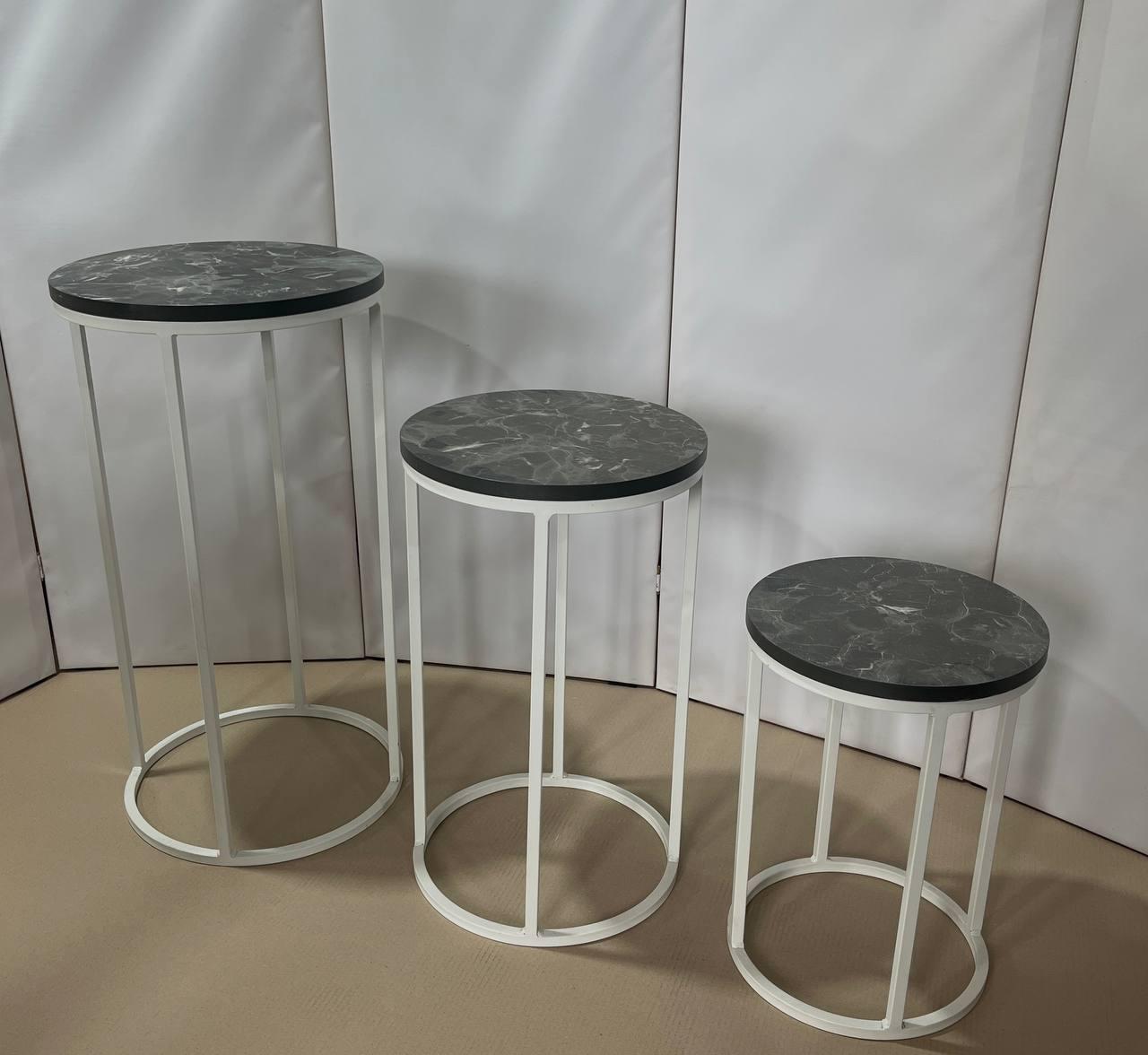 Комплект круглих столиків MIMOSA Петра Неро/Білий - фото 3 Комплект круглих столиків MIMOSA Петра Неро/Білий - фото 3