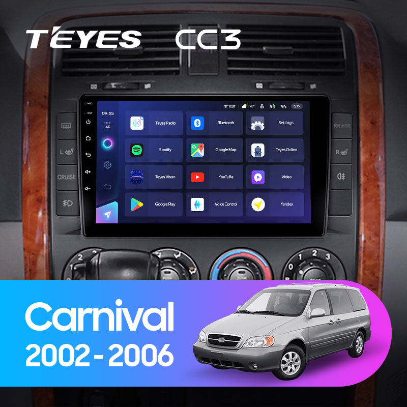 Автомагнитола штатная Teyes CC3 для Kia Carnival UP GQ 2002-2006 Android CC3 4+64G Wi-Fi+4G (1650544182) - фото 3