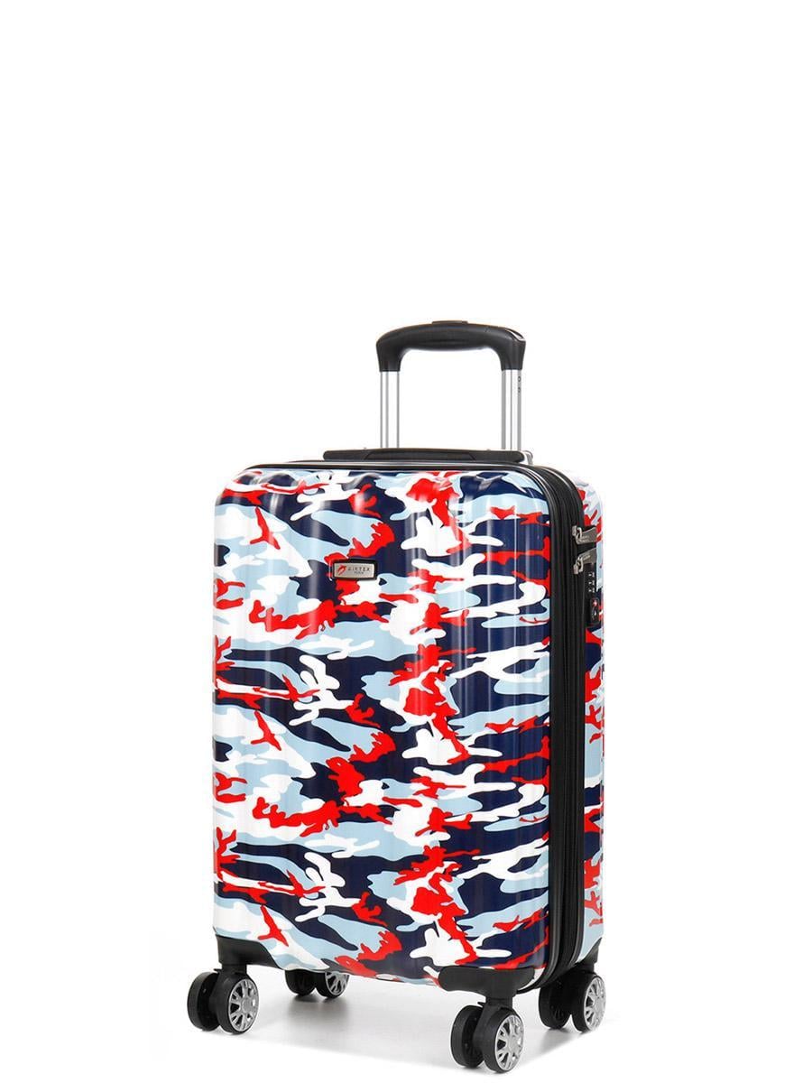 Валіза Airtex 960 Camo мала полікарбонат під ручну поклажу 35 л 54x35x20 см Мілітарі червоний