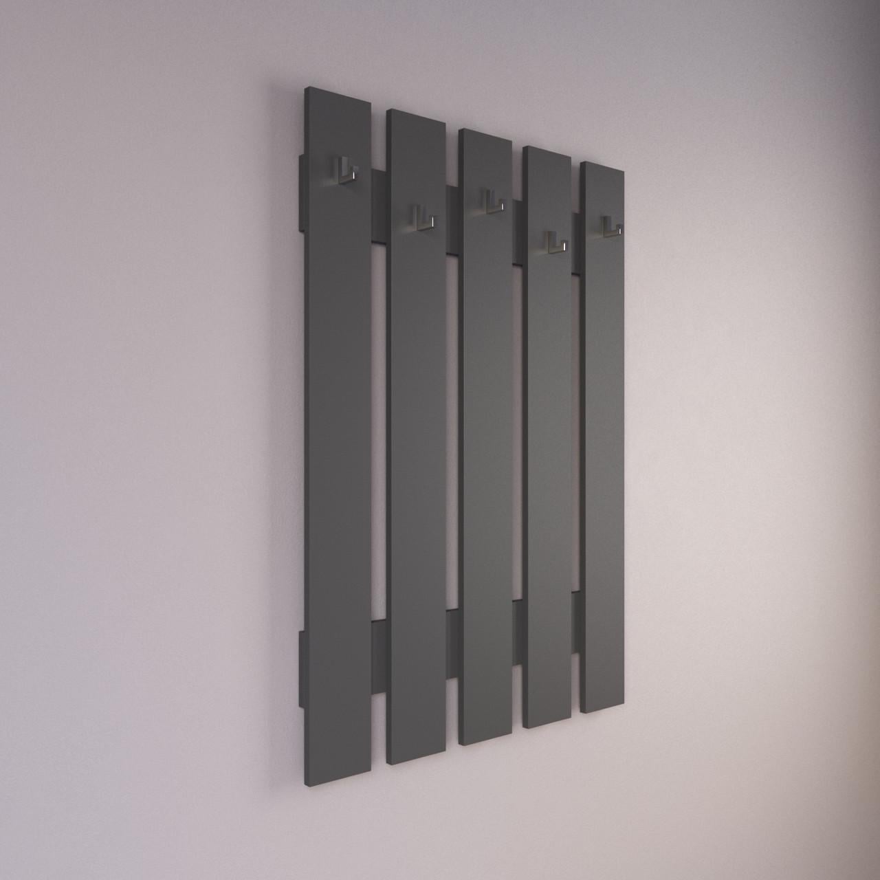 Вешалка настенная для одежды Вайс D-5 для прихожей, коридора 768х60х1100 мм Антрацит (31259679)