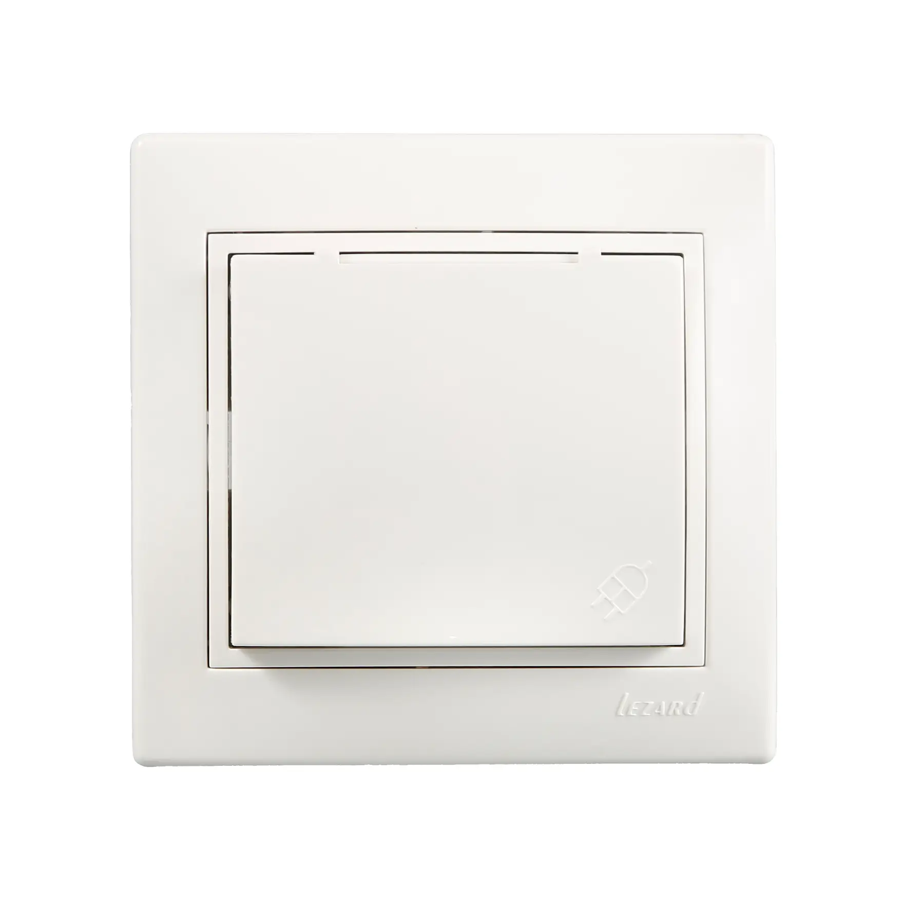 Розетка Lezard Mira 1-я с заземлением и крышкой Белый
