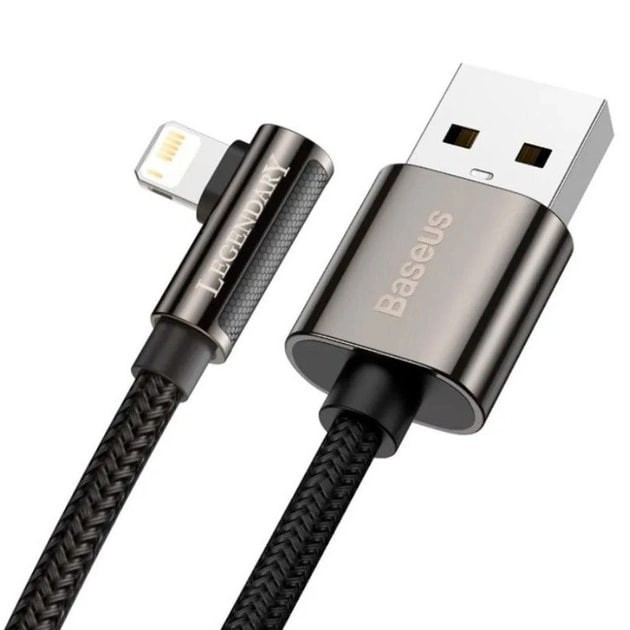 Кабель BASEUS Legend Series Elbow Fast Charging Data Cable USB to iP 2.4A 1 м Black