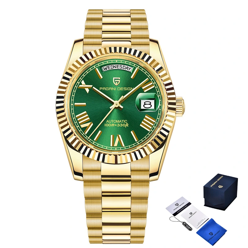 Наручний годинник Pagani Design PD-1783 Gold/Green