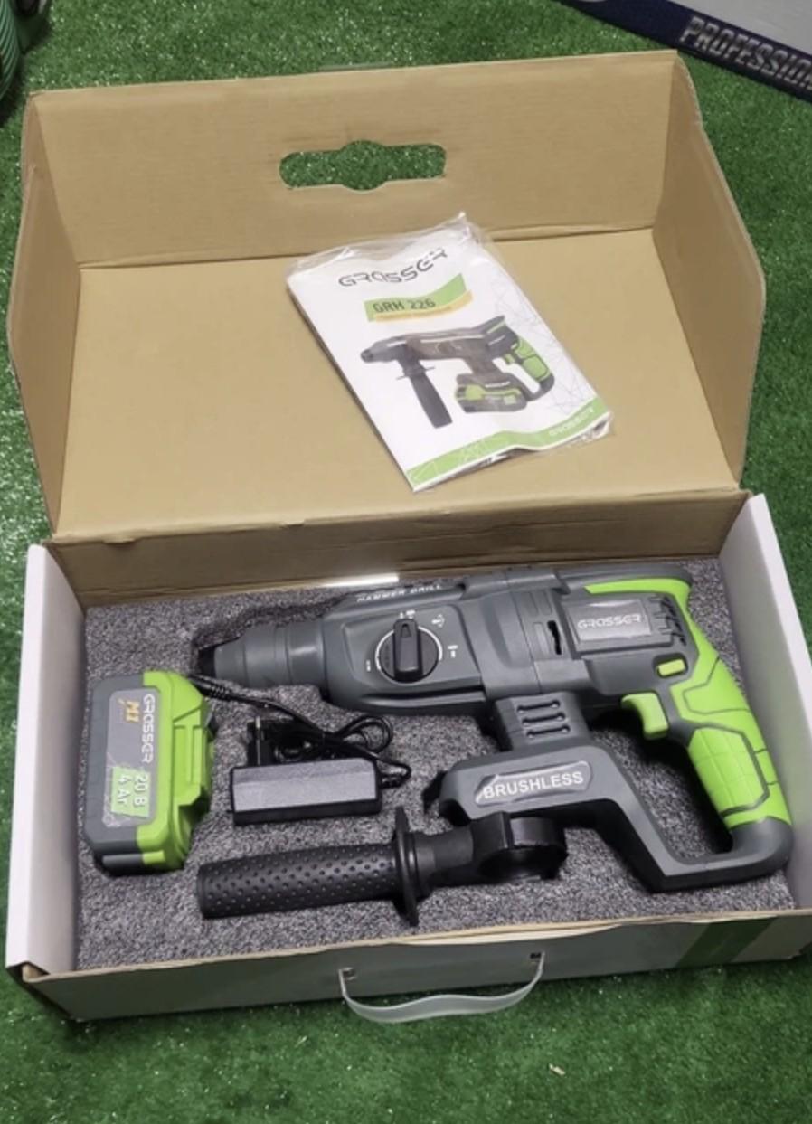 Перфоратор акумуляторний бездротовий Grasser GRHH 226 20В Li-Ion у кейсі ( 226) - фото 3 Перфоратор акумуляторний бездротовий Grasser GRHH 226 20В Li-Ion у кейсі ( 226) - фото 3