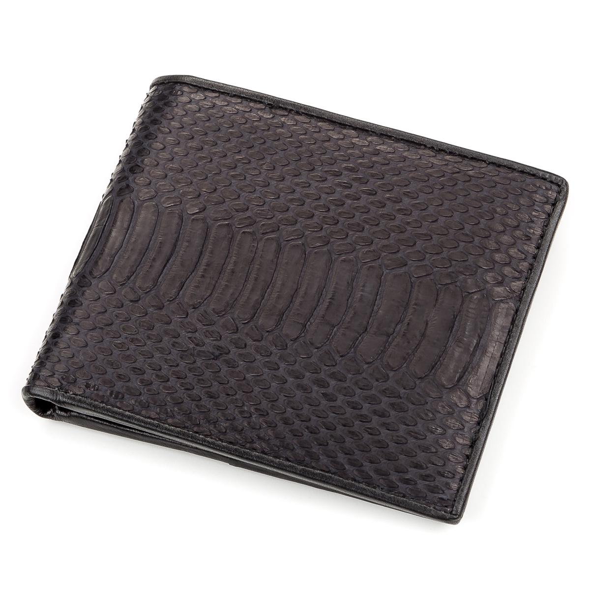 Портмоне Snake Leather 18193 з натуральної шкіри пітона Чорний
