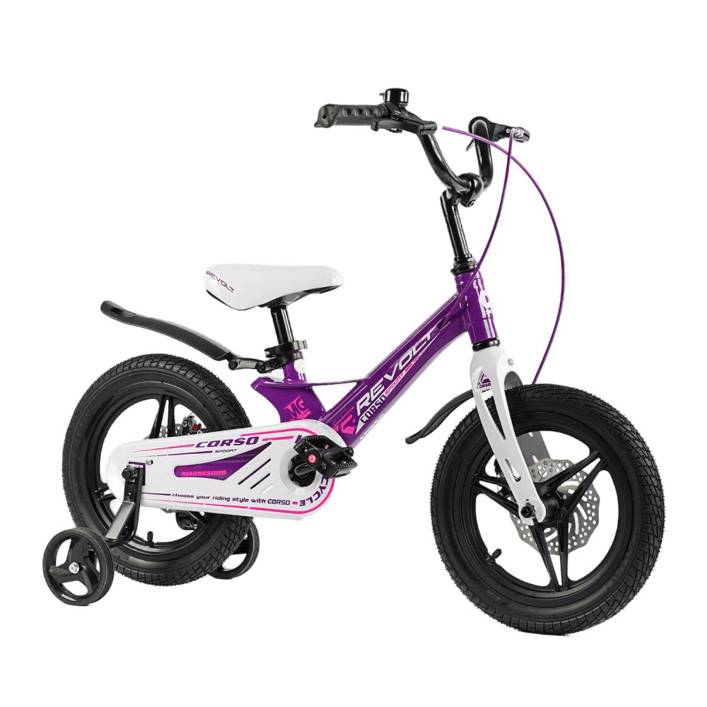 Велосипед дитячий Corso Revolt 14" магнієва рама дискові гальма Violet (126710)