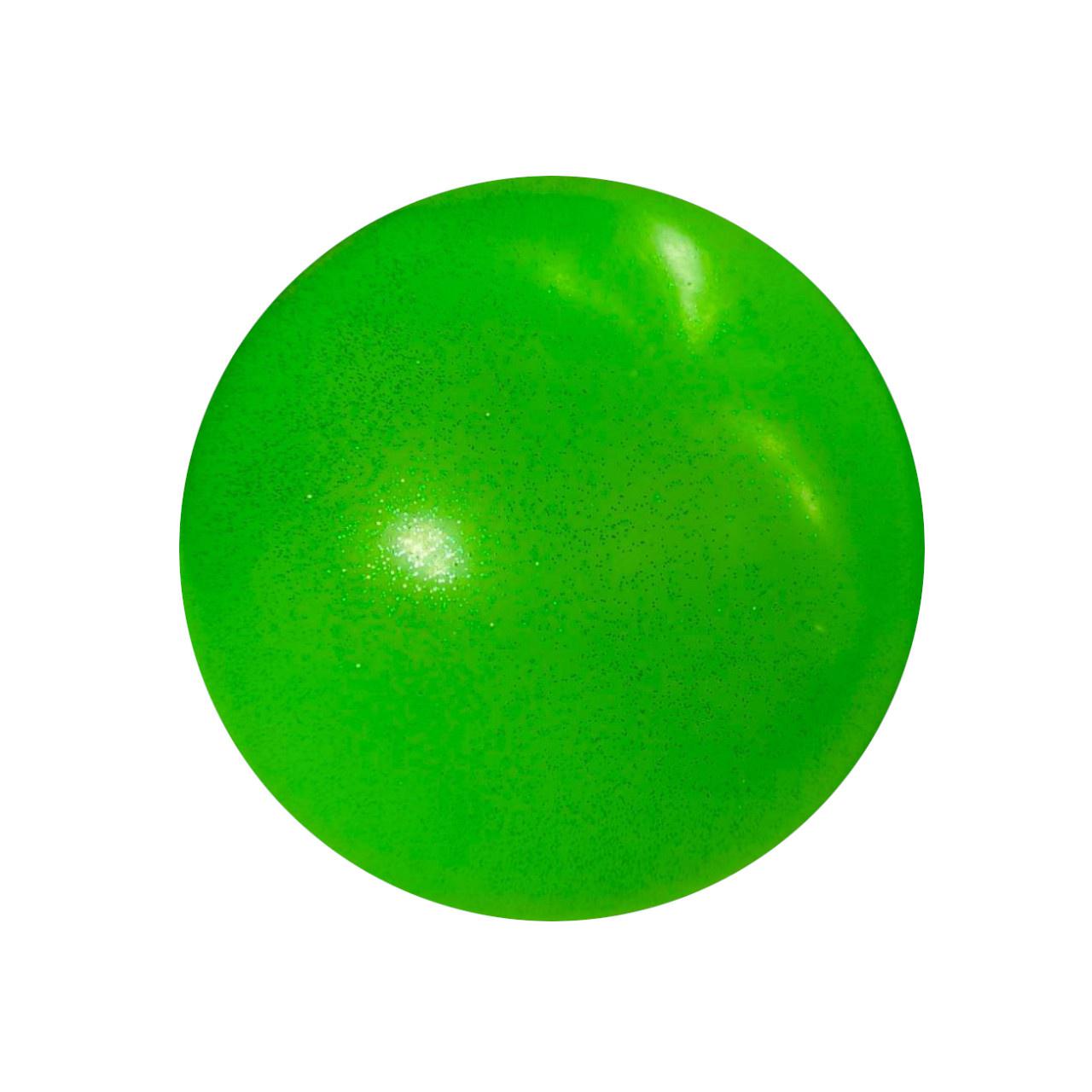 М'яч для художньої гімнастики 15 см Зелений з глітером - фото 1 М'яч для художньої гімнастики 15 см Зелений з глітером - фото 1