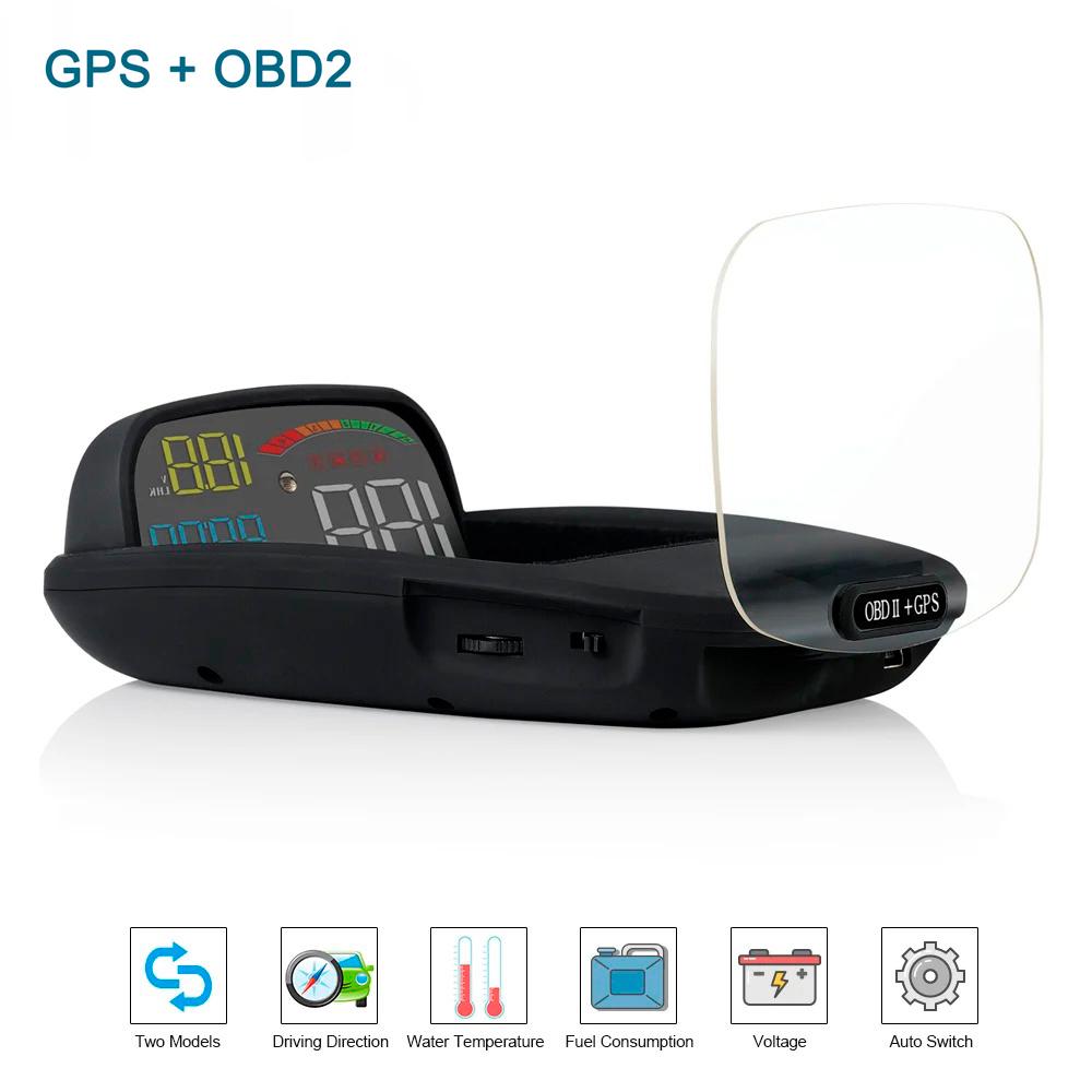 Проектор на лобовое стекло авто HUD-C800 ODB2+GPS Черный (1009253-Black) - фото 4