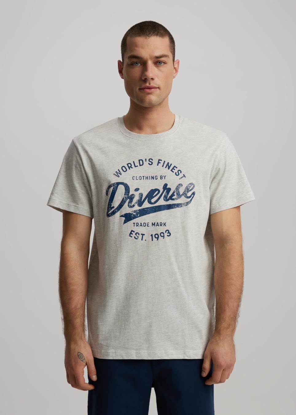 Футболка мужская Diverse ASSAJ IX M Белый меланж (5905384108074)