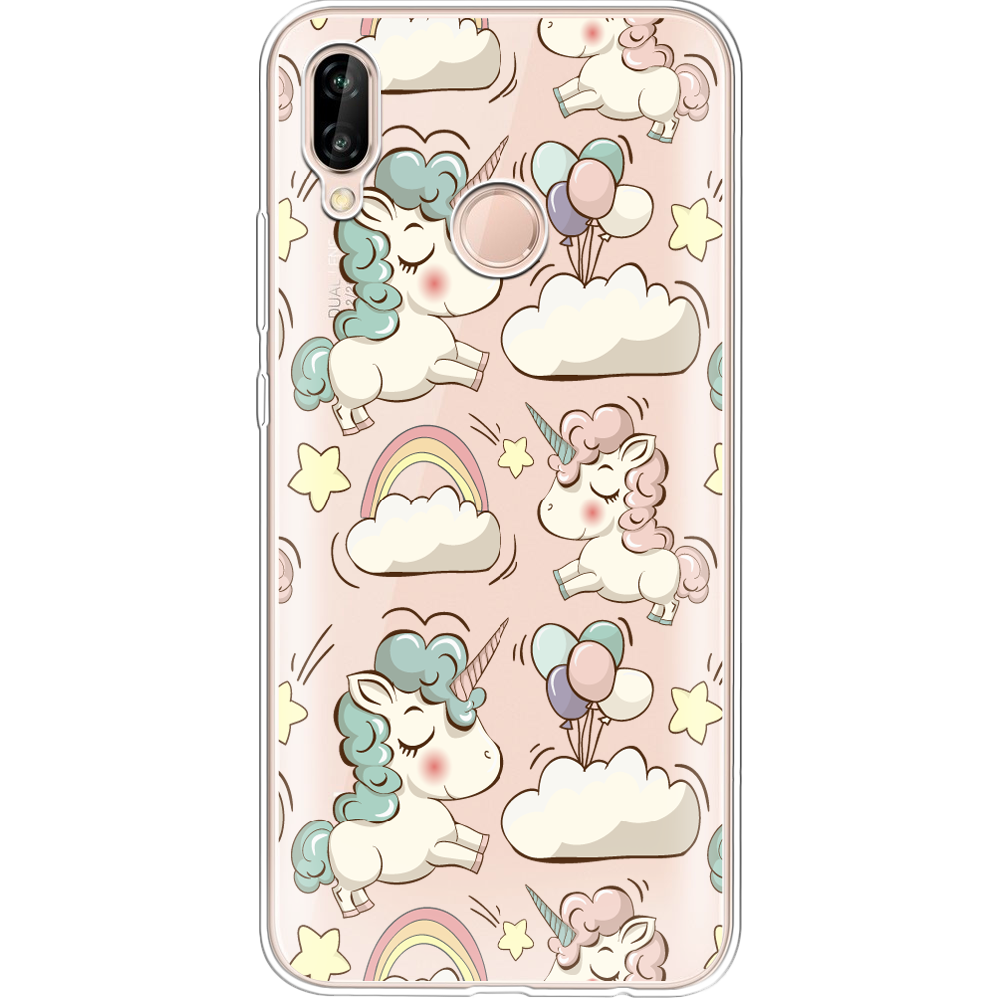 Чехол Boxface Huawei P20 Lite Unicorns Прозрачный силикон (33127-cc2-33127)