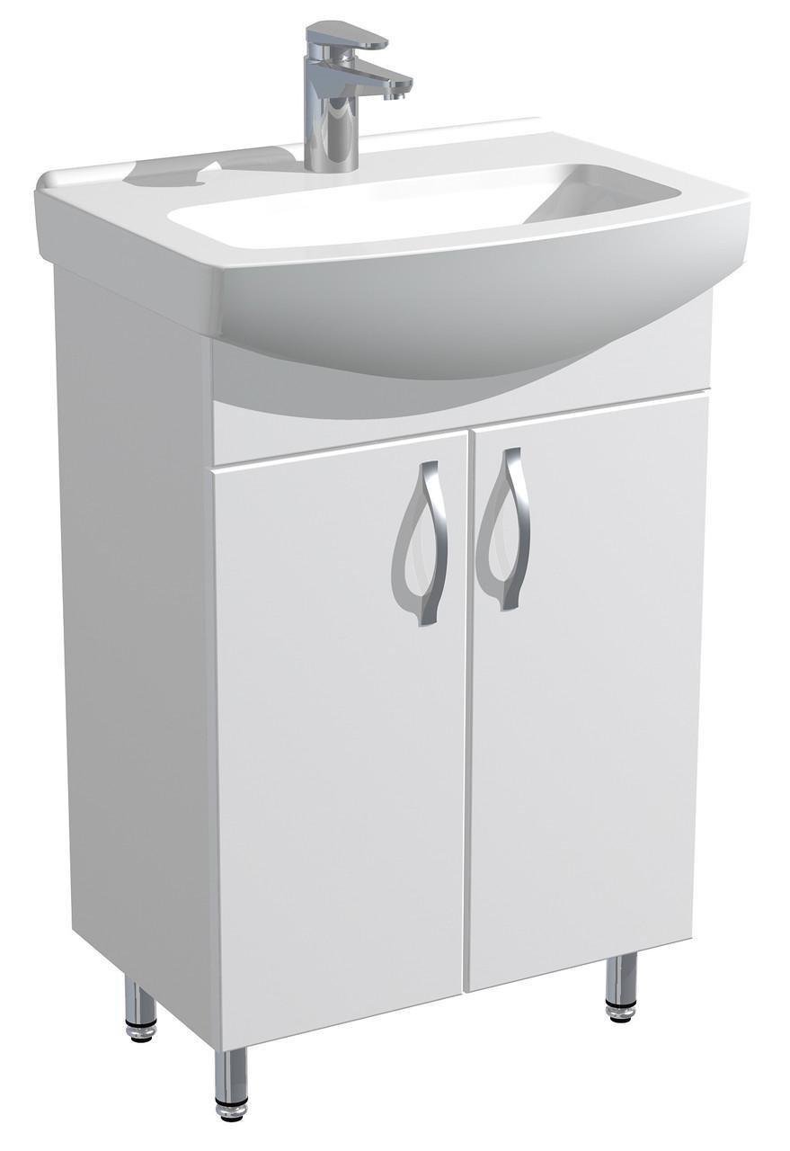 Тумба напольная AVT Церсания 55 c умывальником Церсания 55 для ванной комнаты Белый