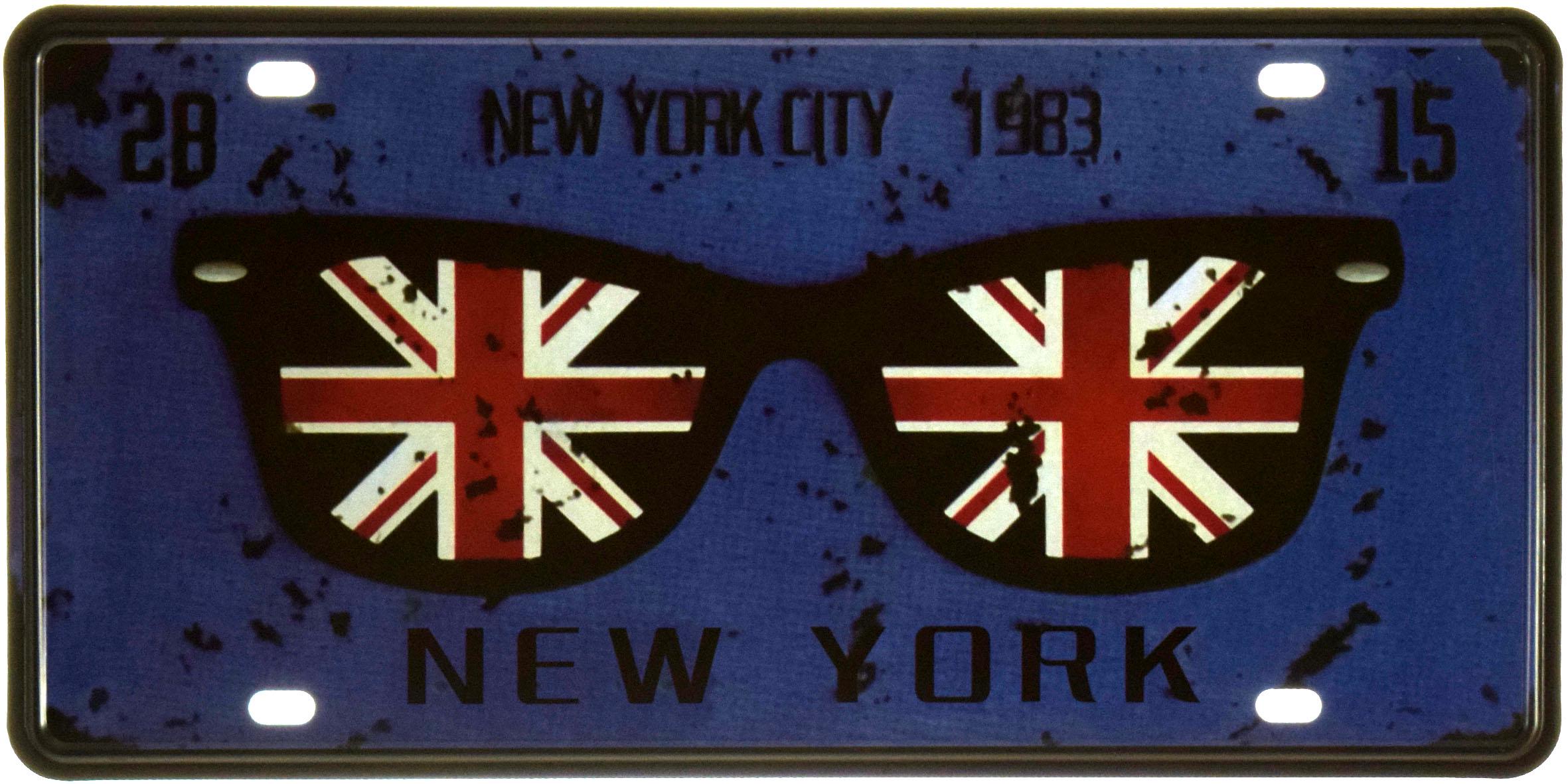 Табличка металлическая NY City 1983 15x30 см