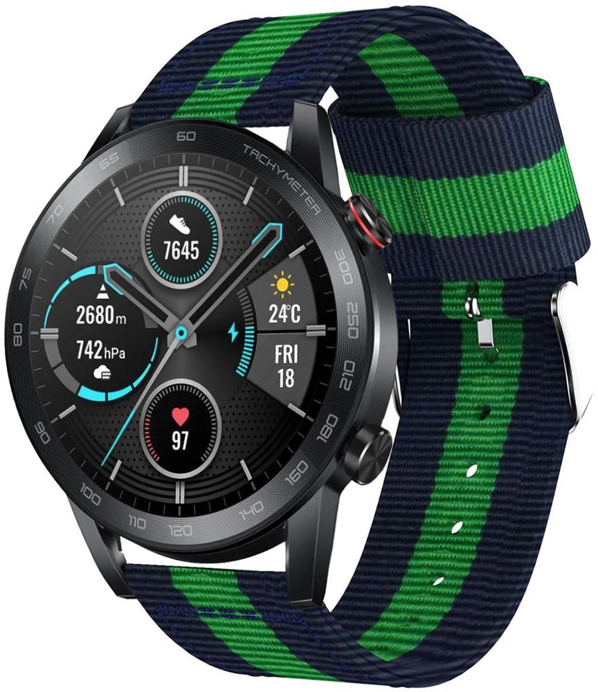 Ремінець тканинний Canvas для Honor Magic Watch 2 46 мм Blue/Green (19695)