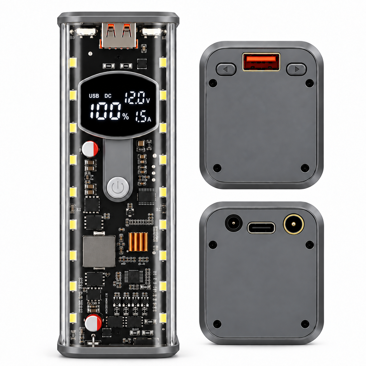 Корпус для сборки Power Bank 65W на 8 аккумуляторов 18650 Поддержка подзарядки ноутбуков PD 3,1