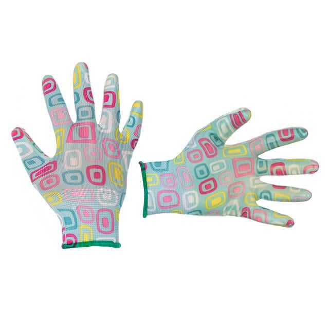 Рукавичка садова Intertool з покриттям з нітрилу 8" Блакитний (SP-0164)