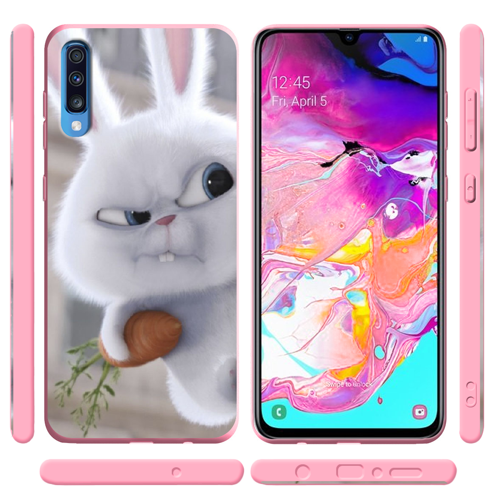 Чехол Boxface Samsung A705 Galaxy A70 Rabbit Snowball Розовый силикон (36860-up1116-37422) - фото 2