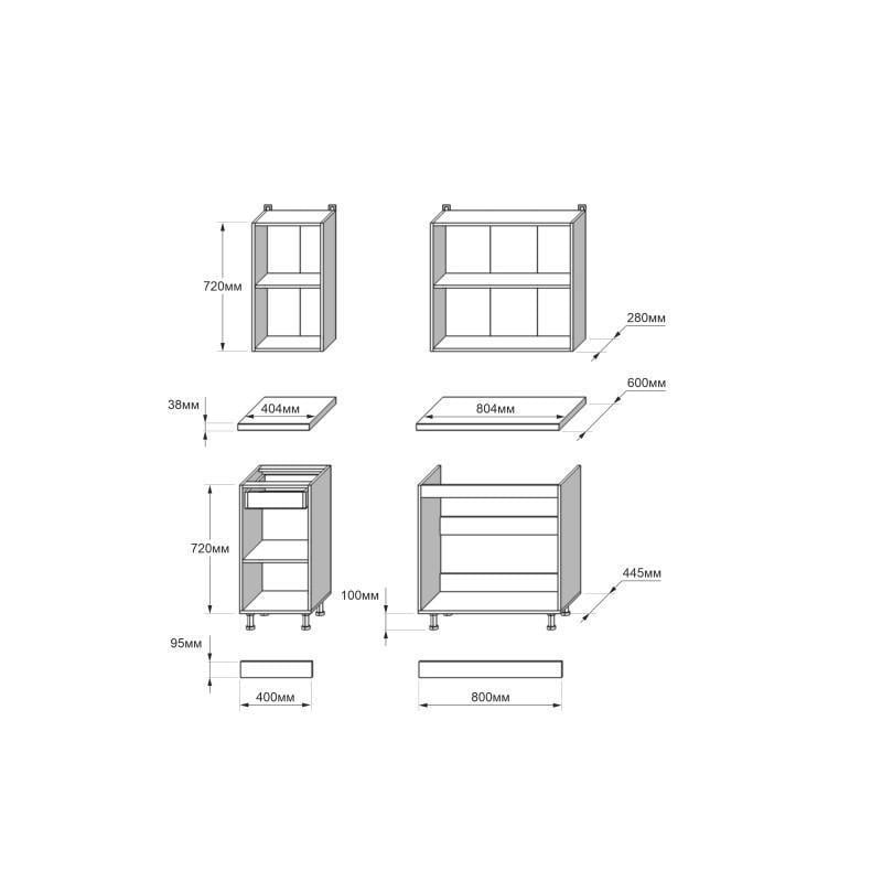 Кухня модульная Еверест Оптима №1 1,8 м Графит (DTM-5693) - фото 5 Кухня модульная Еверест Оптима №1 1,8 м Графит (DTM-5693) - фото 5