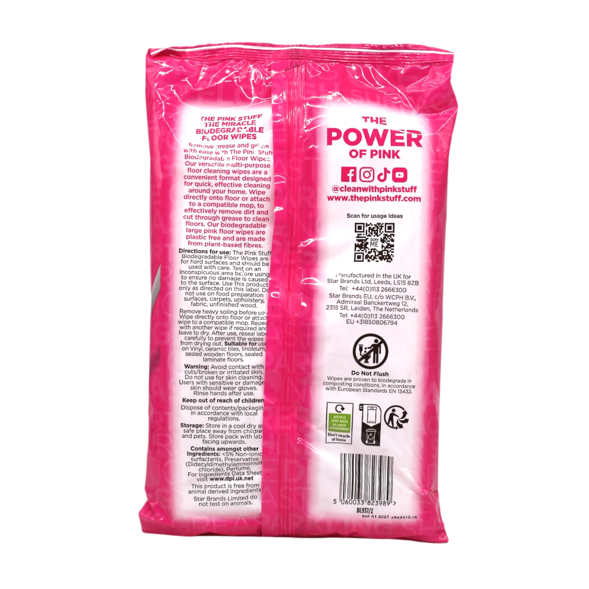 Салфетки для мытья полов Pink Stuff влажные 20 шт. (НФ-00008830) - фото 2 Салфетки для мытья полов Pink Stuff влажные 20 шт. (НФ-00008830) - фото 2