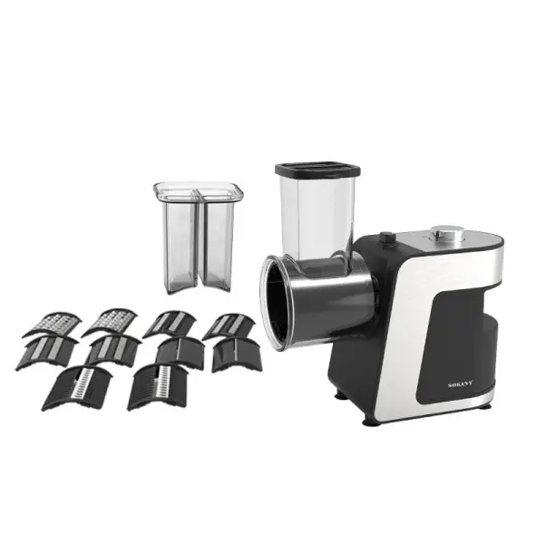 Овощерезка-мультирезка электрическая Sokany SK-1180 для шинковки с 5 насадками Стальной (SK-1180)
