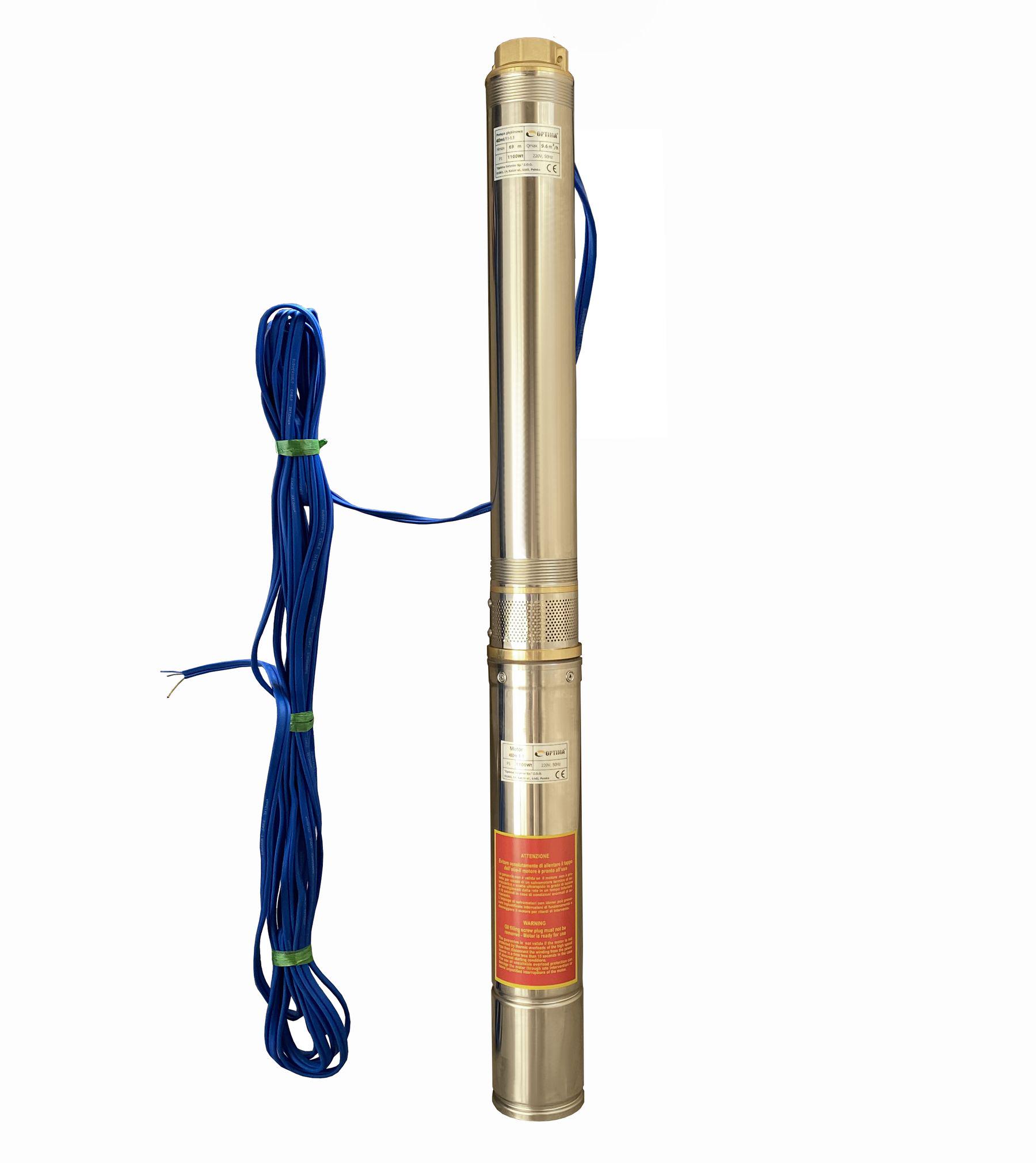 Насос скважинный Optima 4SDm6/11 1,1 кВт 69 м с повышенной устойчивостью к песку + пульт + кабель 15 м