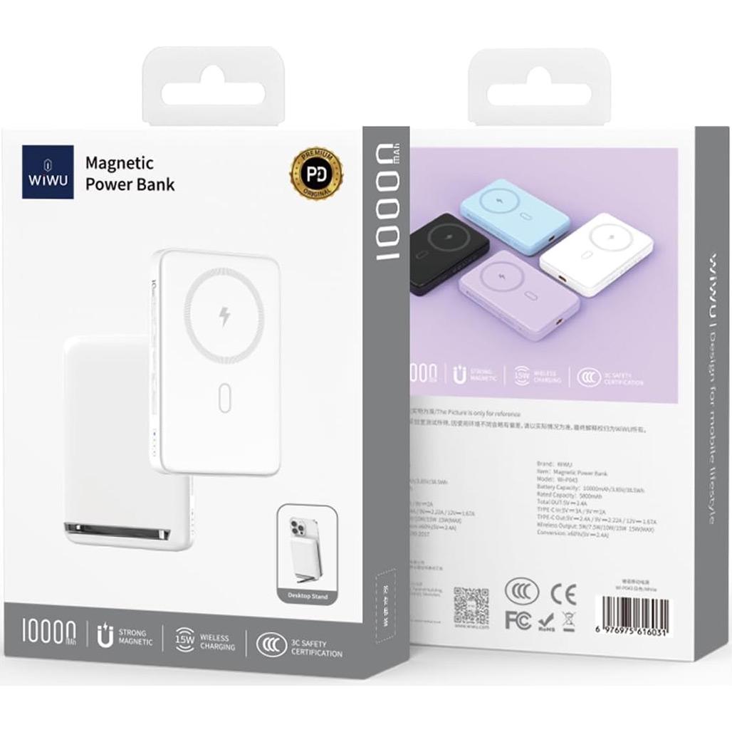 Внешний аккумулятор WiWU Wi-P043 10000 mAh White - фото 4 Внешний аккумулятор WiWU Wi-P043 10000 mAh White - фото 4