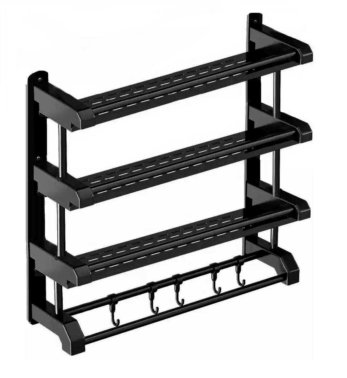 Полка для ванной комнаты 106 4 яруса с вешалкой для полотенец 58x14x55,5 см (28926845)