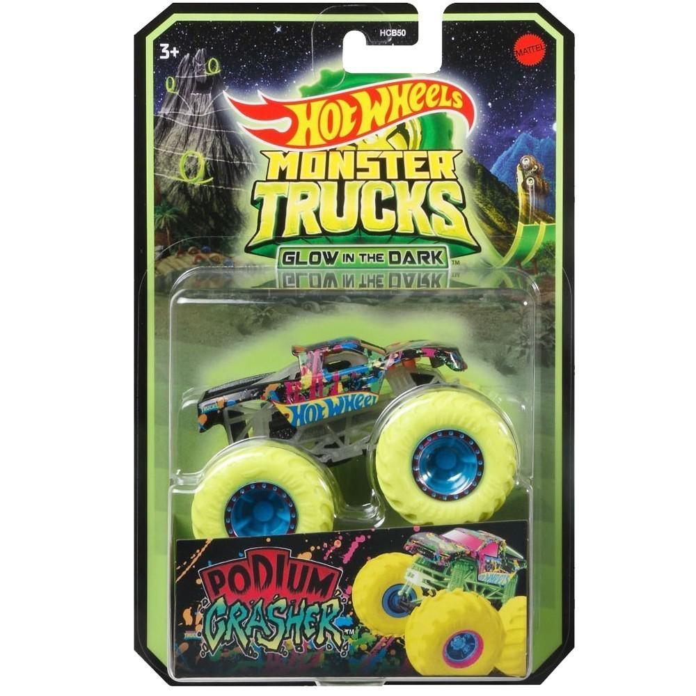 Машинка Hot Wheels Monster Trucks Glow In The Dark Podium Crasher HCB50-51 (163242)